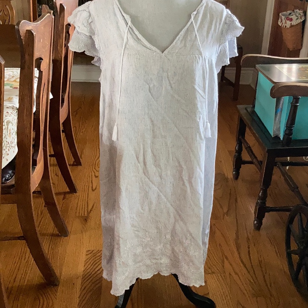 Old navy blue and white striped dress